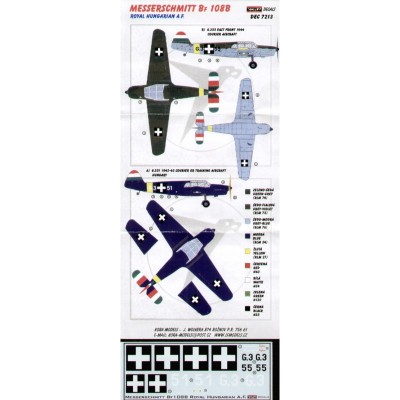 Kora Model DEC7213 Messers. Bf 108B (Royal Hungarian AF) декали декали 1/72