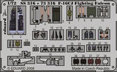 Eduard SS316 1/72 F-16CJ S.A. (АСА) фототравление Zoom Цветное