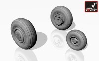 Armory ARAW72032B Sukhoi Su-27 wheels with early type hubs, weighted tires/tyres, 2 types of front mudguard Su-27 early, Su-35 board No.701, 702, 705, 707 1/72