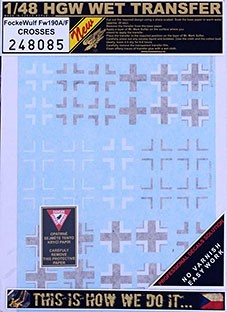 HGW 248085 Fw 190A/F Crosses декаль 1/48