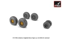 Armory ARAW72414 BAC TSR-2 wheels with weighted tires/tyres, type "a" 1/72