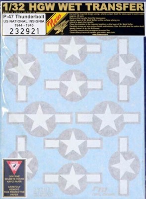HGW 232921 Decals P-47 Thunderbolt US Insignia 1944-45 1/32
