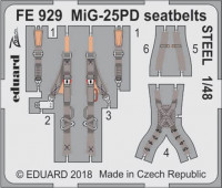 Eduard FE929 MiG-25PD seatbelts STEEL 1/48