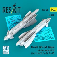 Reskit 32600 Kh-29L (AS-14A Kedge) missiles w/ AKU-58 (2x) 1/32