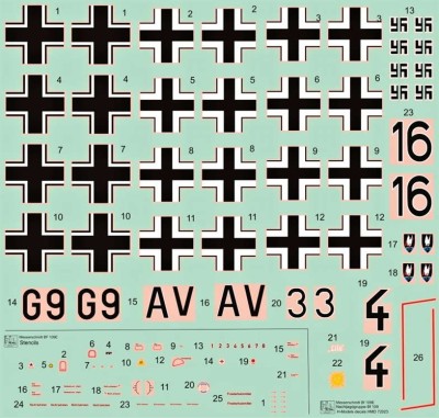 HM Decals HMD-72023 1/72 Decals Bf 109E Nachtjagdgruppe (4x camo)
