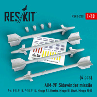 Reskit RS48-0238 AIM-9P Sidewinder missile (4 pcs.) 1/48
