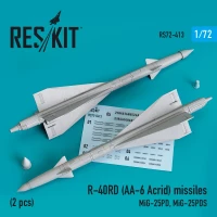 Reskit RSK72-413 R-40RD (AA-6 Acrid) missiles (2 pcs.) 1/72