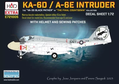 HAD 721005 Decal KA-6D/A-6E Intruder w/ helmet&amp;sewing p. 1/72