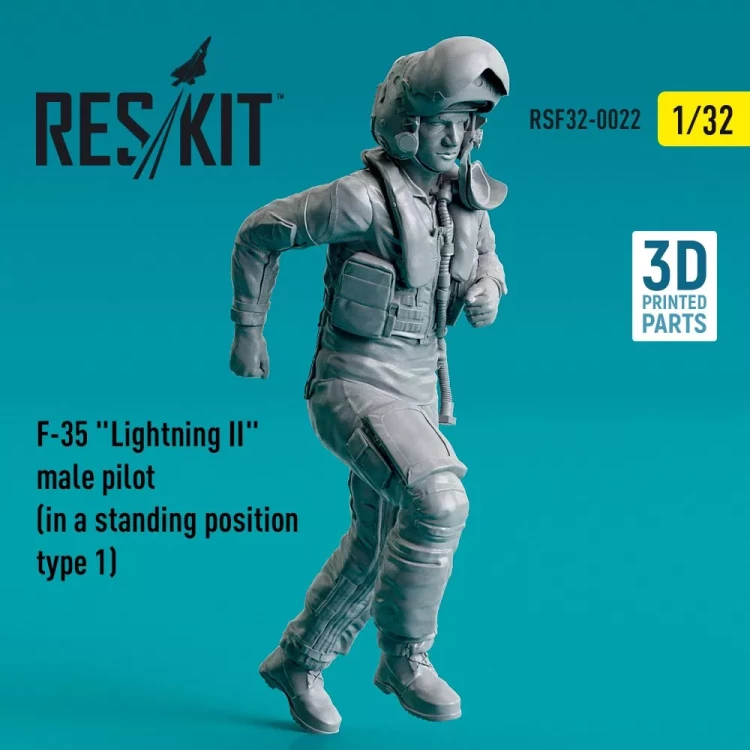 Reskit F32022 F-35 Lightning II male pilot - standing 1 1/32
