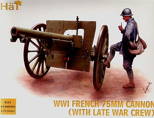 HAT 8161 WWI French 75mm gun with crew (helmet) (may be in generic boxing) 1/72