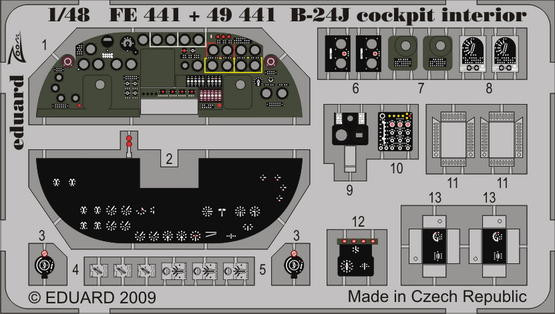 Eduard FE441 B-24J cockpit interior S.A. REV/MON