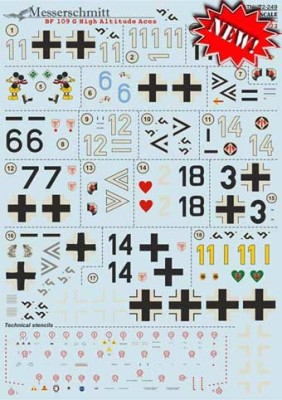 Print Scale 72-249 Bf109G High Altitude Aces 1/72