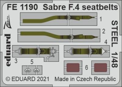 Eduard FE1190 Sabre F.4 seatbelts STEEL (AIRF) 1/48