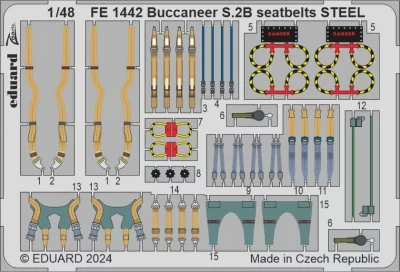 Eduard FE1442 Buccaneer S2B seatbelts STEEL (AIRF) 1/48