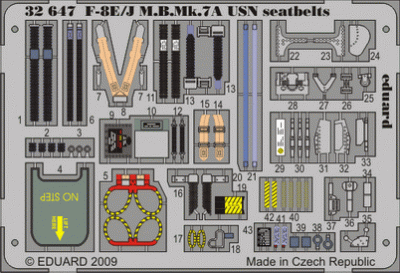 Eduard 32647 F-8E/J M.B.Mk.7A USN seatbelts TRU