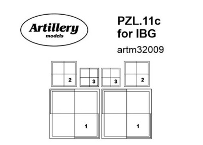 Fly model M3209 Mask for PZL.11c insignia (IBG) 1/32