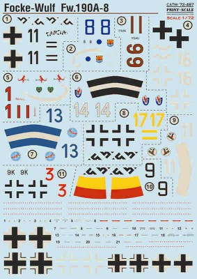 Print Scale C72487 Focke-Wulf 190A-8 (wet decal) 1/72