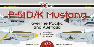 Dk Decals 32022 P-51D/K Mustang o.Pacific&amp;Australia (7x camo) 1/32