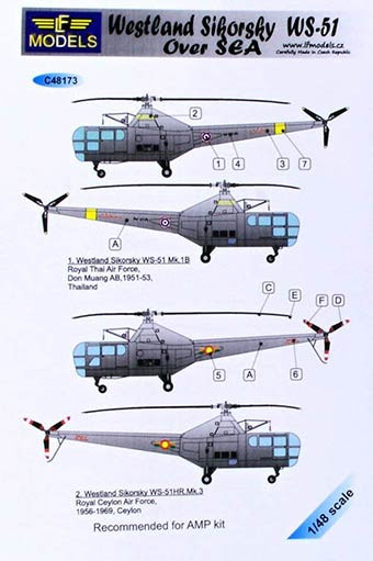 Lf Model C48173 Decals Westland Sikorsky WS-51 over SEA 1/48