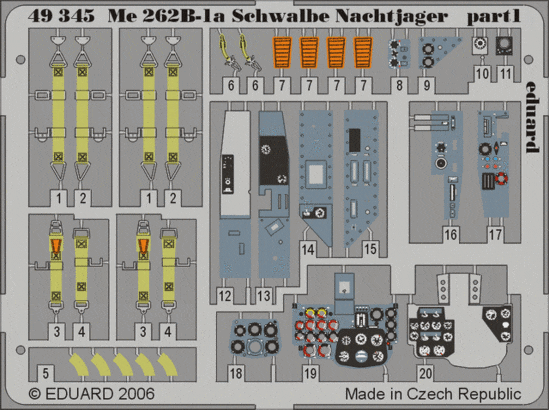 Eduard 49345 Me 262B-1a Schwalbe Nachtjager DRA