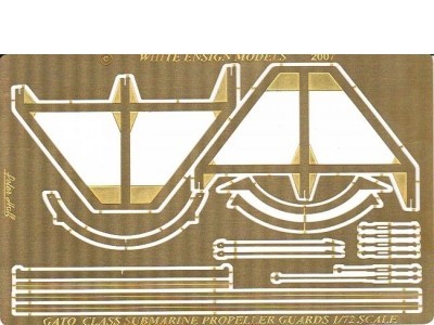 White Ensign Models PE 7242 GATO-CLASS SUBMARINE PROP GUARDS &amp; STERN DETAILS 1/72