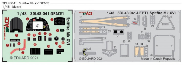 Eduard 3DL48041 Spitfire Mk.XVI SPACE (EDU) 1/48