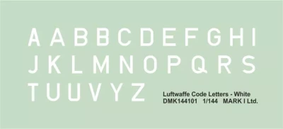 4+ Publications 144101 Decals Luftwaffe Code Letters White (2 Sets) 1/144