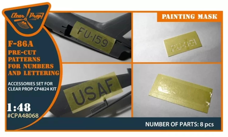 Clear Prop CPA48068 F-86A patterns for numbers&lettering (CLPR) 1/48