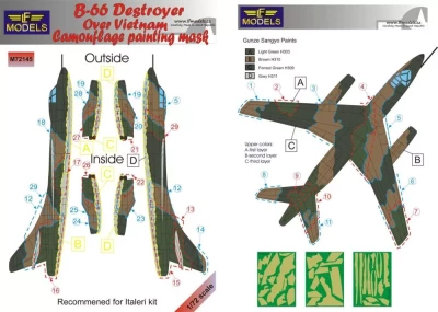 Lf Model M72145 Mask B-66 Destroyer o.Vietnam Camo Painting 1/72