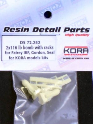 Kora Model DS72252 116 lb bomb w/ racks for Fairey IIIF (2 pcs.) 1/72