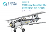 Quinta studio QD32115 Fairey Swordfish Mk.I (Trumpeter) 3D Декаль интерьера кабины 1/32