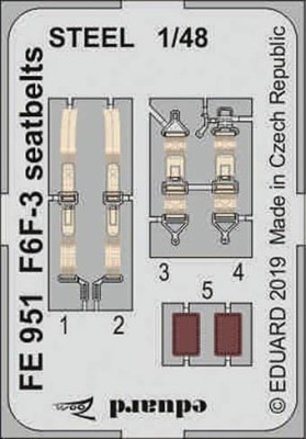 Eduard FE951 1/48 F6F-3 seatbelts STEEL (EDU)