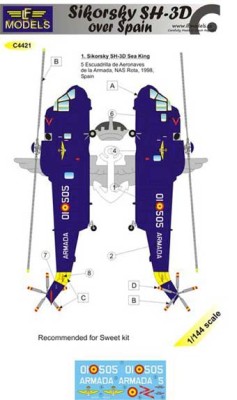 Lf Model C4421 Decals Sikorsky SH-3D over Spain 1/144