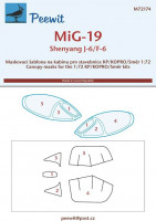 Peewit PW-M72174 1/72 Canopy mask MiG-19/Shenyang J-6/F-6 (KP/SMER)