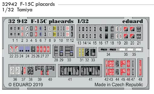 Eduard 32942 SET F-15C placards (TAM)