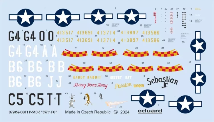 Eduard D7252 Decal P-51D-5 '357th FG' (EDU) 1/72