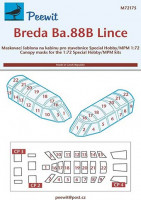 Peewit PW-M72175 1/72 Canopy mask Breda Ba.88B Lince (SP.HOB.)