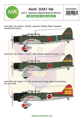 Art Scale 200-D32049 Aichi D3A1 Val, model 11 part 3 1/32
