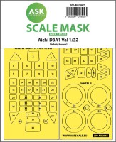 Art Scale 200-M32067 Aichi D3A1 Val wheels and canopy frame paint masks (outside only) 1/32