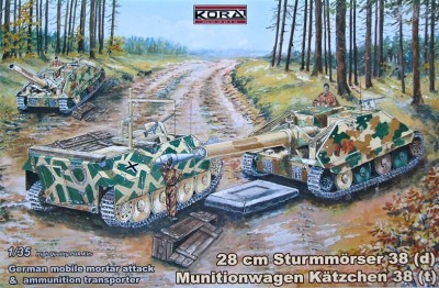 Kora Model A3518 28cm Sturmmorser 38&amp;Munitionwagen Katzchen 38 1/35