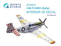 Quinta studio QD48533 P-51B/C (Eduard) 3D Декаль интерьера кабины 1/48