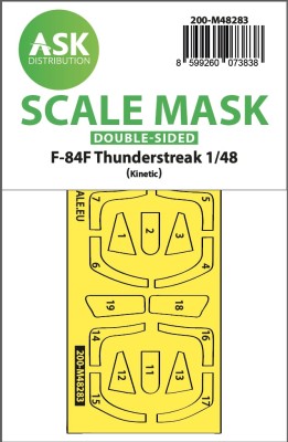 Art Scale 200-M48283 Republic F-84F Thunderstreak wheels and canopy frame paint mask (inside and outside) 1/48