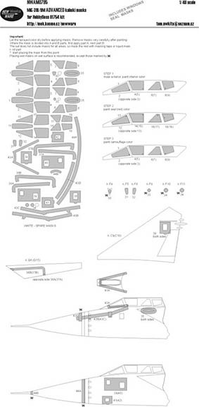 New Ware NWA-M0795 1/48 Mask MiG-31B/BM ADVANCED (HOBBYB 81754)