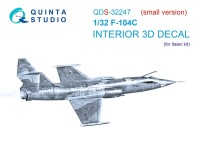 Quinta Studio QDS-32247 F-104C (Italeri) (малая версия) 3D Декаль интерьера кабины 1/32