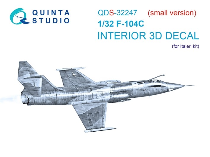 Quinta Studio QDS-32247 F-104C (Italeri) (малая версия) 3D Декаль интерьера кабины 1/32