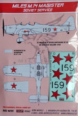 Kora Model DEC4899 Miles M.14 Magister (Soviet Service) декали 1/48