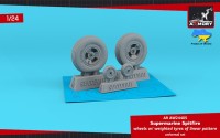 Armory ARAW24405 Supermarine Spitfire Mk.IXc wheels with weighted tyres of linear pattern & 3-spoke hubs 1/24