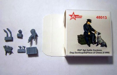 A-resin 48013 RAF Sgt.Sallie Cuckoos, dog Dunloupik &amp; piece of chees (IIWW) 1/48