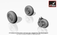 Armory ARAW72033 Sukhoi Su-27/30 wheels with late type hubs, weighted tires/tyres, late front mudguard Su-27 late, Su-30 early, Su-30K/KN, Su-30MKI board No.06 1/72