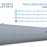 Quinta studio QRV-034 Тройные клепочные ряды (размер клепки 0.25 mm, интервал 1.0 mm, масштаб 1/24), белые, общая длина 3.2 m 1/24